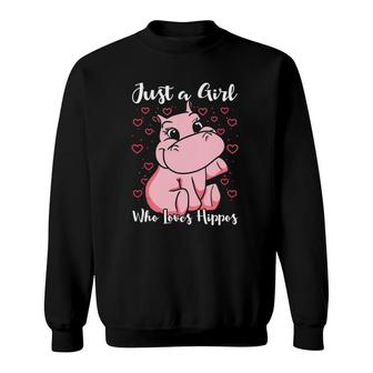 Just A Girl Who Loves Hippos Woman Cute Sweatshirt | Mazezy UK