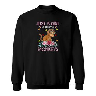 Just A Girl Who Loves Monkeys Sweatshirt | Mazezy