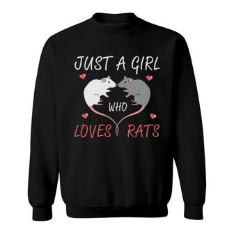 Just A Girl Who Loves Rats Owner Heart Shape Rat Sweatshirt | Mazezy