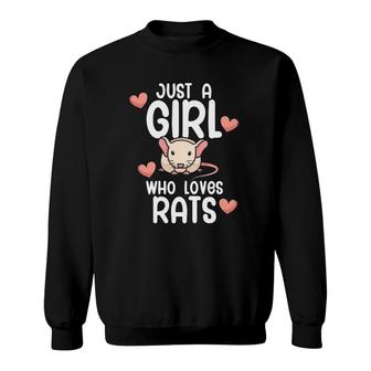 Just A Girl Who Loves Rats Rat Lover Girls Gift Sweatshirt | Mazezy