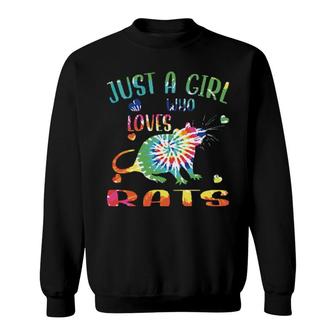 Just A Girl Who Loves Rats Tie Dye Cute Rat Sweatshirt | Mazezy