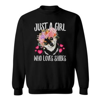 Just A Girl Who Loves Shiba Dog Love-R Dad Mom, Boy Girl Sweatshirt | Mazezy