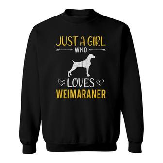 Just A Girl Who Loves Weimaraner Dog Lover Zip Sweatshirt | Mazezy