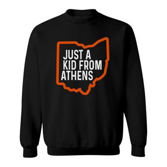 Just A Kid From Athens Ohio Cincinnati Burr Oh Orange Black Sweatshirt | Mazezy DE
