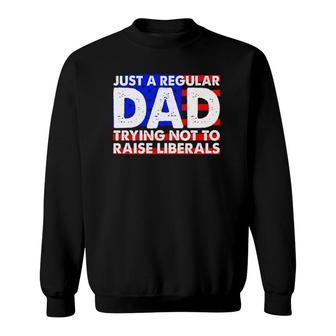 Just A Regular Dad Trying Not To Raise Liberals America Flag Sweatshirt | Mazezy