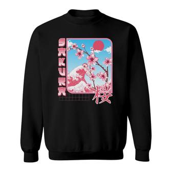 Kanji Sakura Japanese Cherry Flower Blossom Pink Sakura Sweatshirt | Mazezy