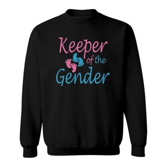 Keeper Of The Gender Reveal White - Baby Announcement Idea Sweatshirt | Mazezy