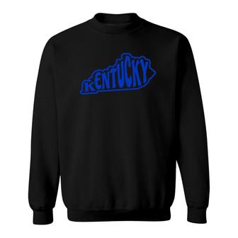 Kentucky Outline In Blue Commonwealth Of Kentucky Sweatshirt | Mazezy