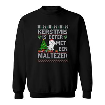 Kerstmis Is Beter Met Een Maltezer Sweatshirt | Mazezy