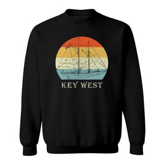 Key West, Florida Vintage Retro Sailboat Sailing Vacation Sweatshirt | Mazezy