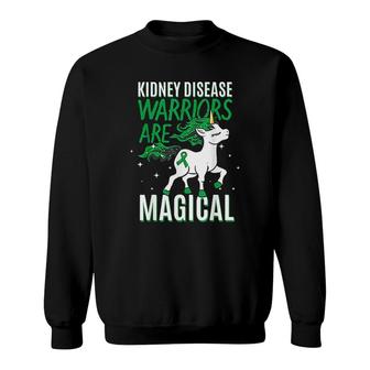 Kidney Disease Warrior Magical Unicorn Green Organ Donor Sweatshirt | Mazezy