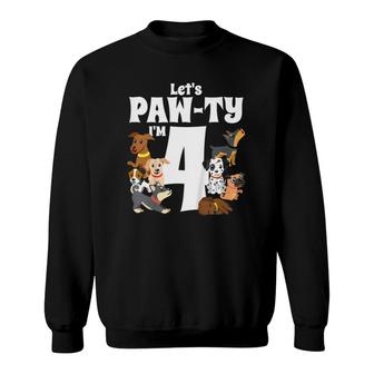 Kids 4 Year Old Puppy Dog Birthday Pawty Dogs 4Th Party Gift Idea Sweatshirt