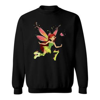 Kids 7Th Birthday Gift Girls 7 Years Fairy Birthday Sweatshirt | Mazezy UK
