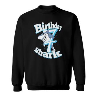 Kids 7Th Birthday Shark Gift For 7 Years Old Boys Sweatshirt | Mazezy