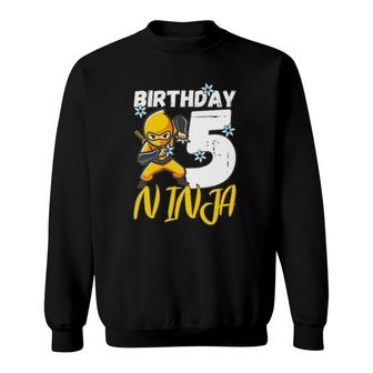 Kids Birthday Ninja 5 Year Old Boy Ninja Birthday 5Th Boy Sweatshirt | Mazezy