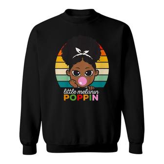 Kids Black History Melanin Poppin Juneteenth Hbcu Afro Girls Sweatshirt - Seseable