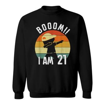 Kids Dabbing 21St Birthday 21 Years Old Vintage Outfit Boys Sweatshirt | Mazezy