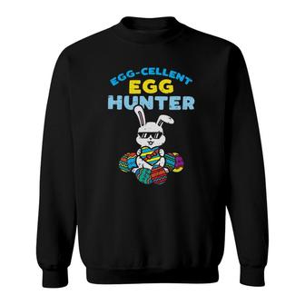 Kids Egg Cellent Egg Hunter Thug Bunny Cool Easter Boys Gift Sweatshirt | Mazezy