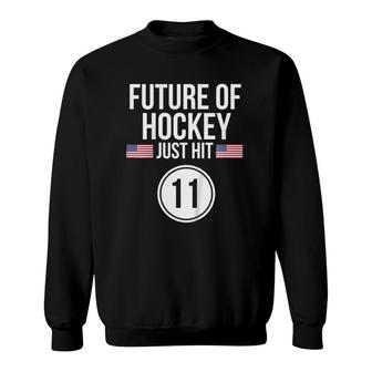 Kids Ice Hockey 11Th Birthday 11 Years Old Birthday Sweatshirt