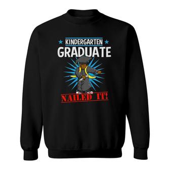 Kids Kindergarten Graduation Flossing Boy Nailed It Graduate Gift Sweatshirt | Mazezy