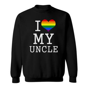 Kids Lgbt Flag Heart Cute Gift For Gay Uncle From Nephew Sweatshirt | Mazezy