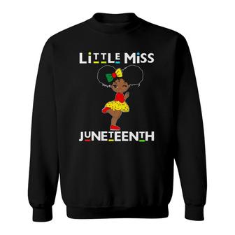 Kids Little Miss Juneteenth Black Girl Melanin Cute Toddler Sweatshirt | Mazezy