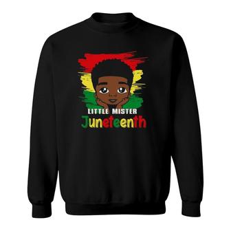 Kids Little Mister Juneteenth Black Boy Toddler Prince Sweatshirt | Mazezy