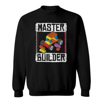 Kids Master Builder For A Builder Block Building Blocks Bricks Sweatshirt | Mazezy