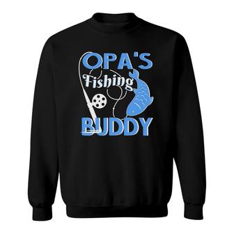 Kids Opa's Fishing Buddy Funny Sweatshirt | Mazezy