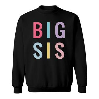 Kids Rainbow Big Sister Sibling Reveal Announce For Toddler Girls Sweatshirt | Mazezy