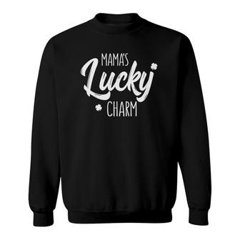 Kids St Patricks Day For Boys Girls Mama's Lucky Charm Sweatshirt | Mazezy