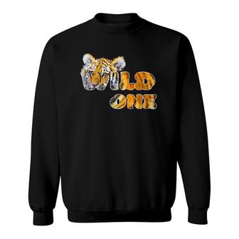 Kids Tiger Wild One Tee Wildlife Animal For Kids Sweatshirt | Mazezy