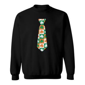 Kids Toddler Boys Clover Tie Graphic For St Patrick's Day Outfit Sweatshirt | Mazezy