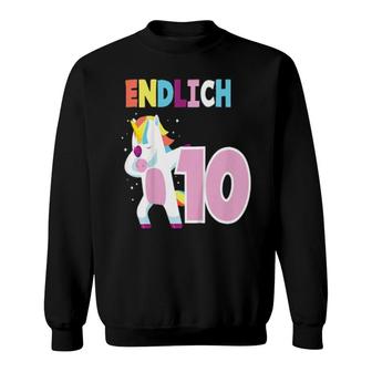 Kinder Einhorn Endlich 10 Jahre Einhörner 10 Geburtstag Sweatshirt | Mazezy