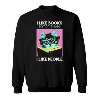 Kitty Lesen Ich Mag Bücher Langarm Sweatshirt | Mazezy
