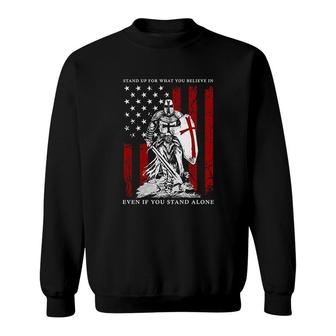 Knight Templar American Flag Sweatshirt | Mazezy