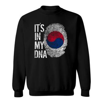 Korean Pride Fingerprint It's In My Dna Korea Flag Sweatshirt | Mazezy