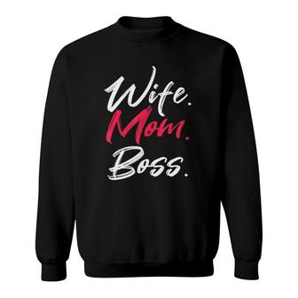 Ladies Wife Mom Boss Mommy Mother Mum Birthday Mothers Day Sweatshirt | Mazezy UK