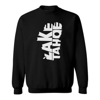 Lake Tahoe - Lake Shaped Design Sweatshirt | Mazezy