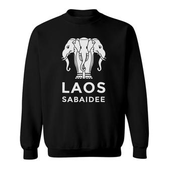 Laos Erawan 3 Headed Elephant Funny Laotian Gift Sweatshirt | Mazezy