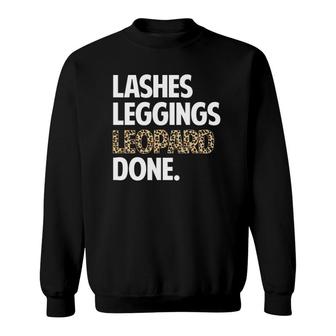 Lashes Leggings Leopard Done Autumn Fall Mom Sweatshirt | Mazezy