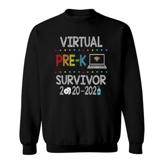 Last Day Of School Virtual Pre-K Survivor 2020-2021 Ver2 Sweatshirt | Mazezy