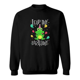 Leap Day 2 Birthday Gift February 29th Leap Year Frog Sweatshirt - Seseable