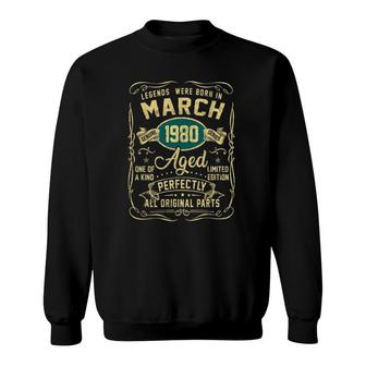 Legends Were Born In March 1980 42Nd Birthday 42 Years Old Sweatshirt | Mazezy