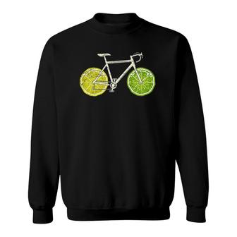 Lemon Cyclist Citrus Lime Bicycle Sweatshirt | Mazezy