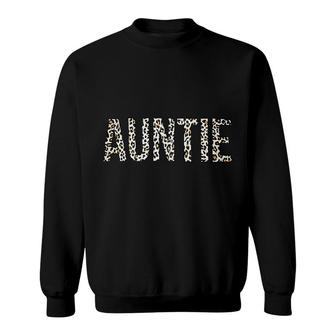 Leopard Aunt For Women Leopard Print Auntie Aunt Life Letetr Print Sweatshirt - Thegiftio UK