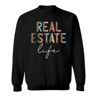 Leopard Real Estate Life Agent Realtor Investor Home Broker Sweatshirt | Mazezy