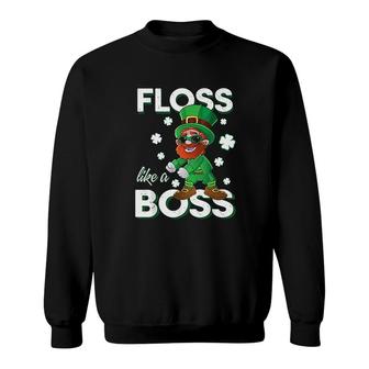 Leprechaun Floss Like A Boss St Patricks Day Sweatshirt - Thegiftio UK