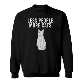 Less People More Cats Khao Manee Funny Introvert Sweatshirt | Mazezy