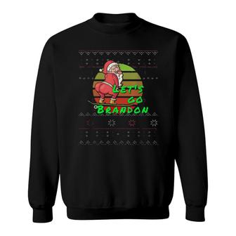 Let's Go Anti-Biden Skater Santa Skateboarding Christmas Sweatshirt | Mazezy